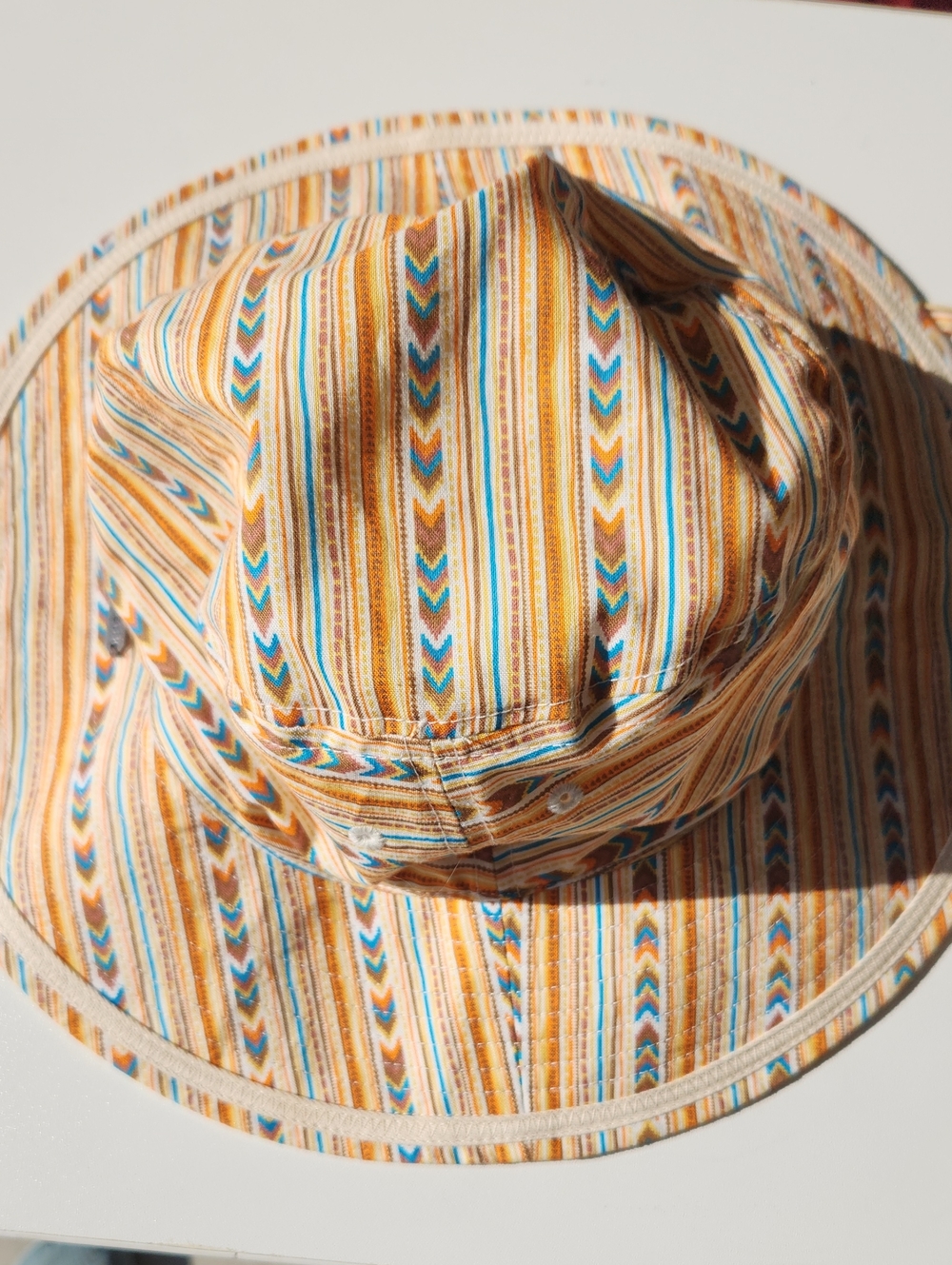 pistil Striped Sun Hat in Beige, Blue & Cream